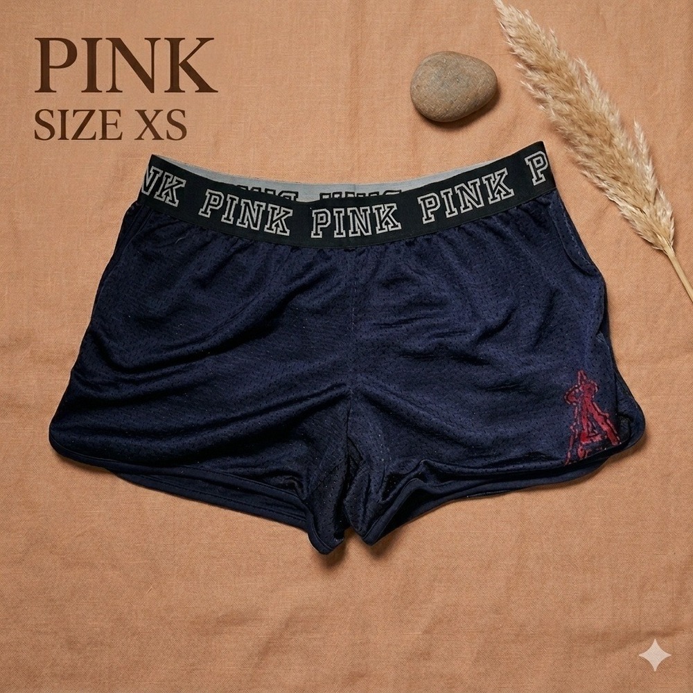PINK Y2K Aesthetic MLB Angels Mesh Gym Shorts Women XS